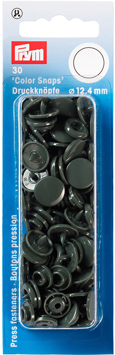 Set de 30 boutons pression Color Snaps 12,4 mm - Gris foncé