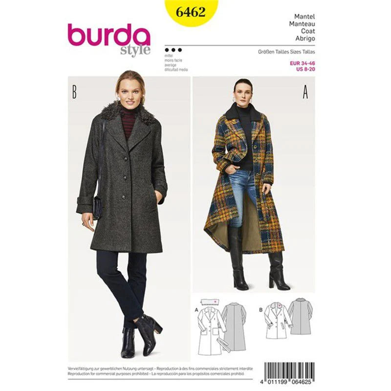 Patron de manteau - Burda 6462