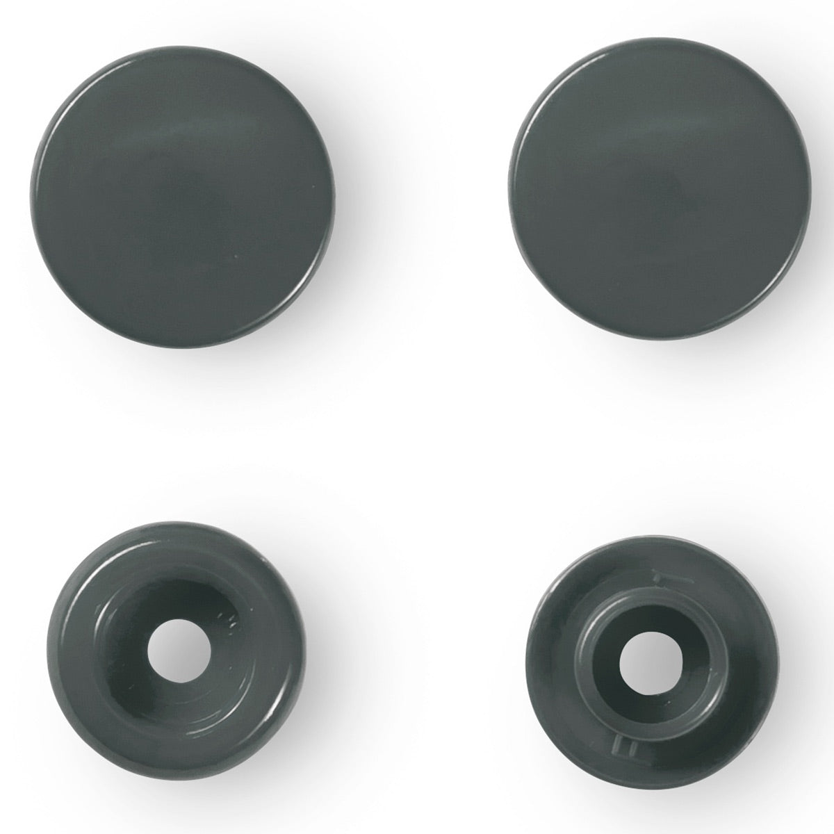 Set de 30 boutons pression Color Snaps 12,4 mm - Gris foncé