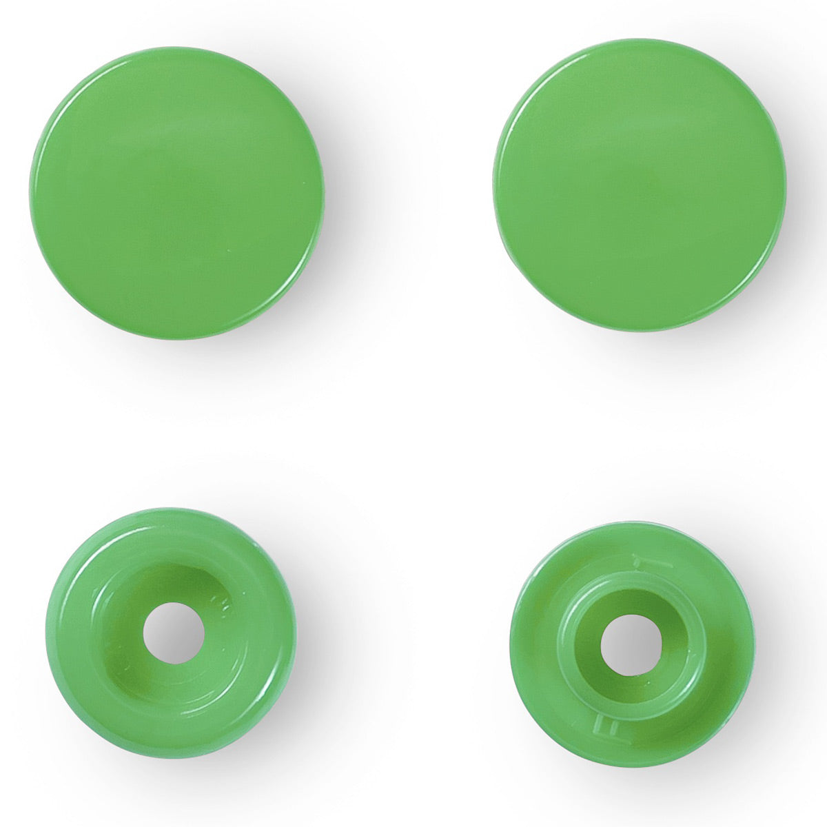 Set of 30 pimples color snaps 12.4 mm - light green