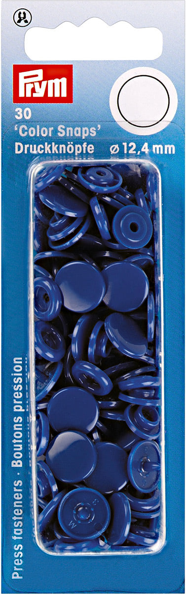 Set de 30 boutons pression Color Snaps 12,4 mm - Bleu royal