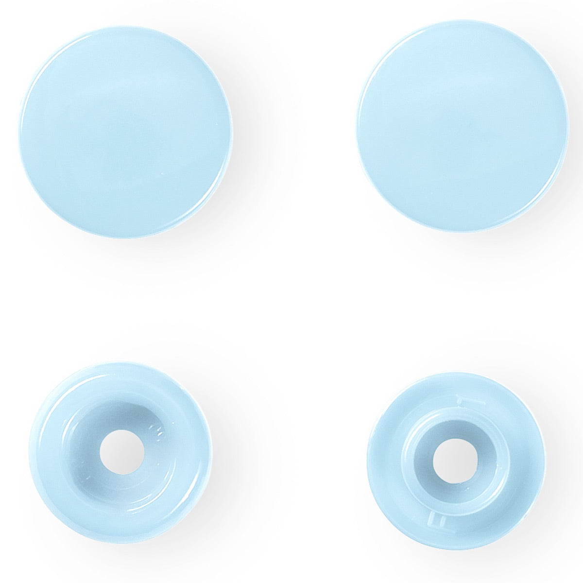 Set de 30 boutons pression Color Snaps 12,4 mm - Bleu clair