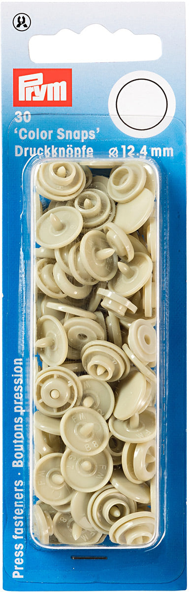 Set de 30 boutons pression Color Snaps 12,4 mm - Beige