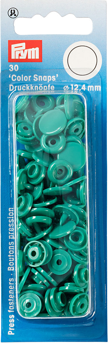 Set de 30 boutons pression Color Snaps 12,4 mm - Vert émeraude