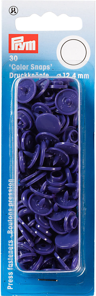 Set de 30 boutons pression Color Snaps 12,4 mm - Violet foncé