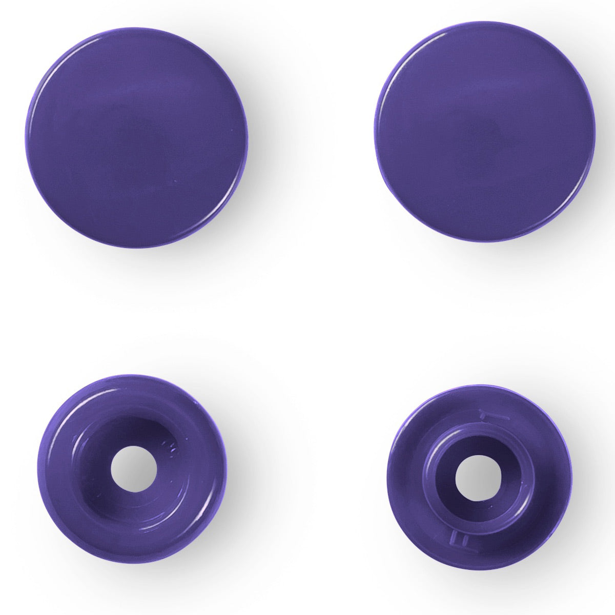 Set de 30 boutons pression Color Snaps 12,4 mm - Violet foncé