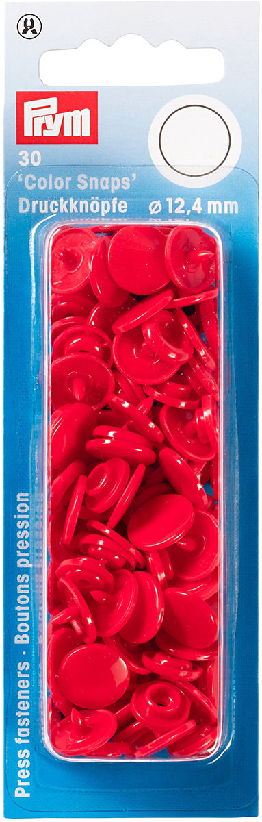 Set de 30 boutons pression Color Snaps 12,4 mm - Rouge