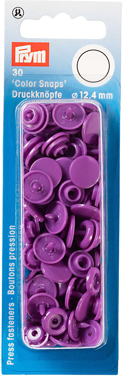 Set de 30 boutons pression Color Snaps 12,4 mm - Violet améthyste