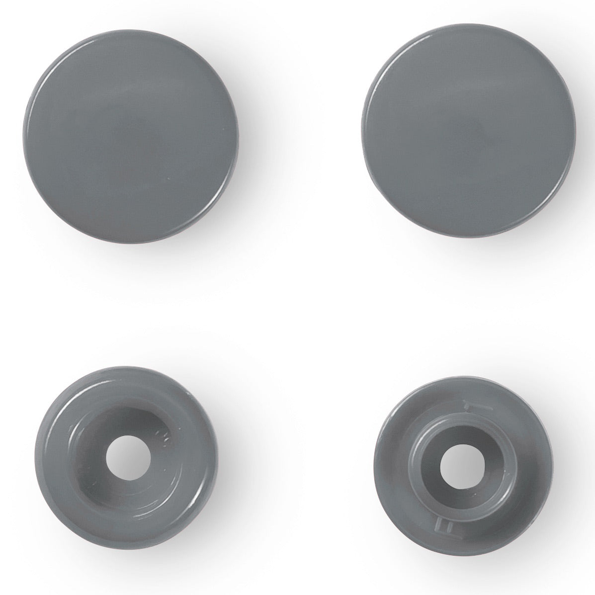 Set de 30 boutons pression Color Snaps 12,4 mm - Gris argent