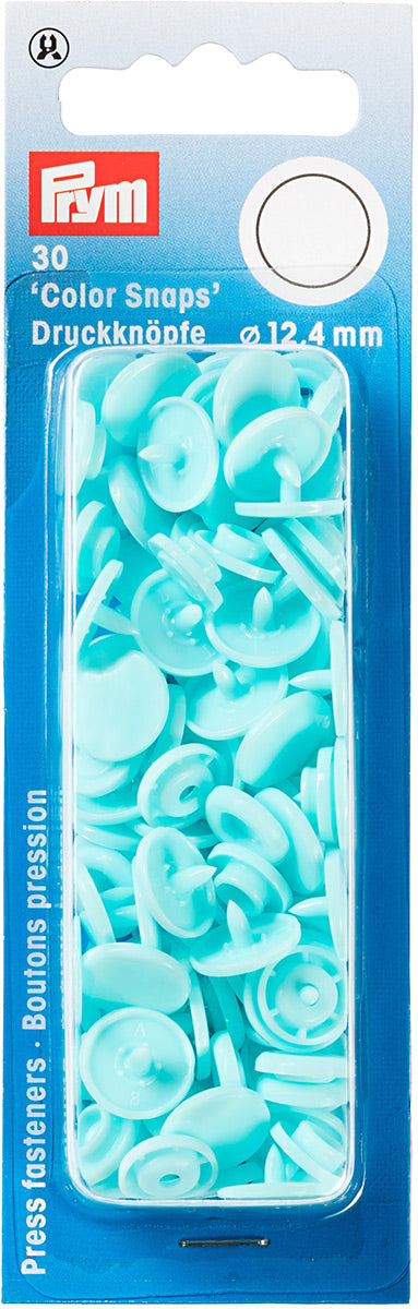 Set de 30 boutons pression Color Snaps 12,4 mm - Turquoise clair