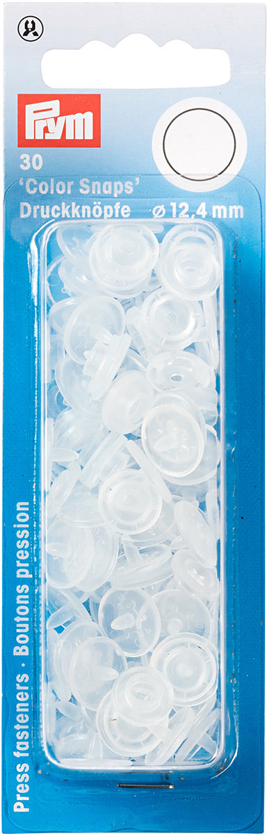 Set de 30 boutons pression Color Snaps 12,4 mm - Transparent mat