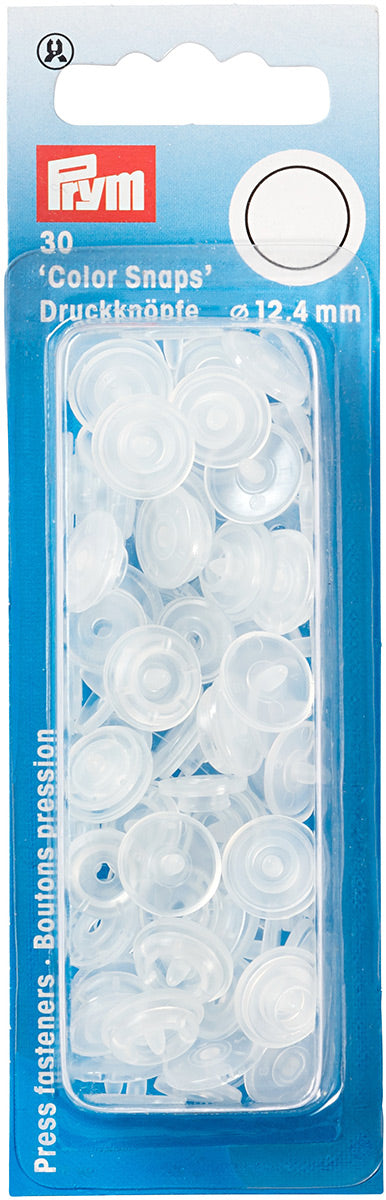 Set de 30 boutons pression Color Snaps 12,4 mm - Transparent brillant