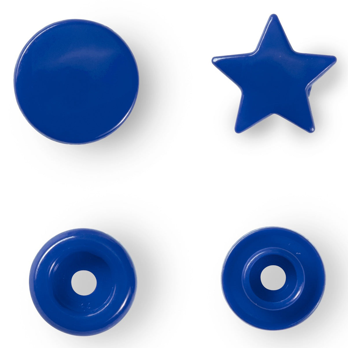 Set de 30 boutons pression Color Snaps Étoiles 12,4 mm - Bleu royal