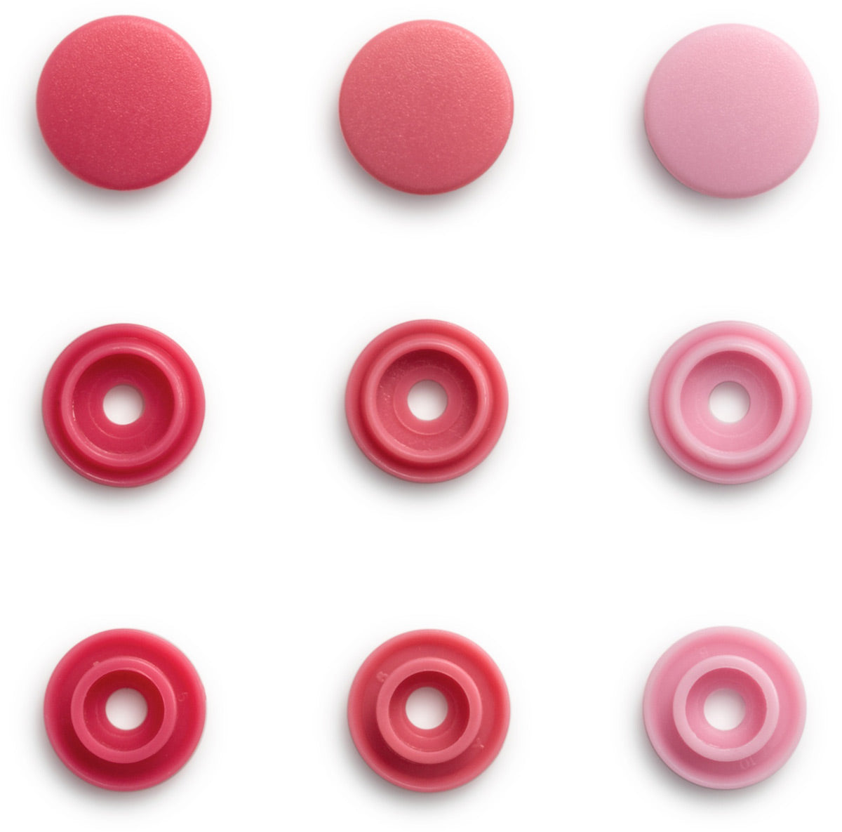 Set of 36 pimples color snaps mini 9 mm - pink camaïeu