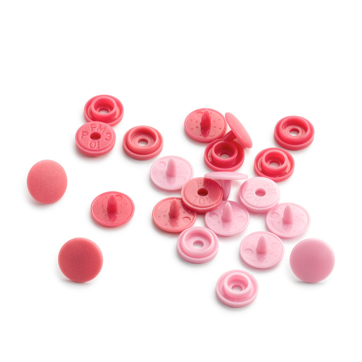 Set de 36 boutons pression Color Snaps Mini 9 mm - Camaïeu Rose