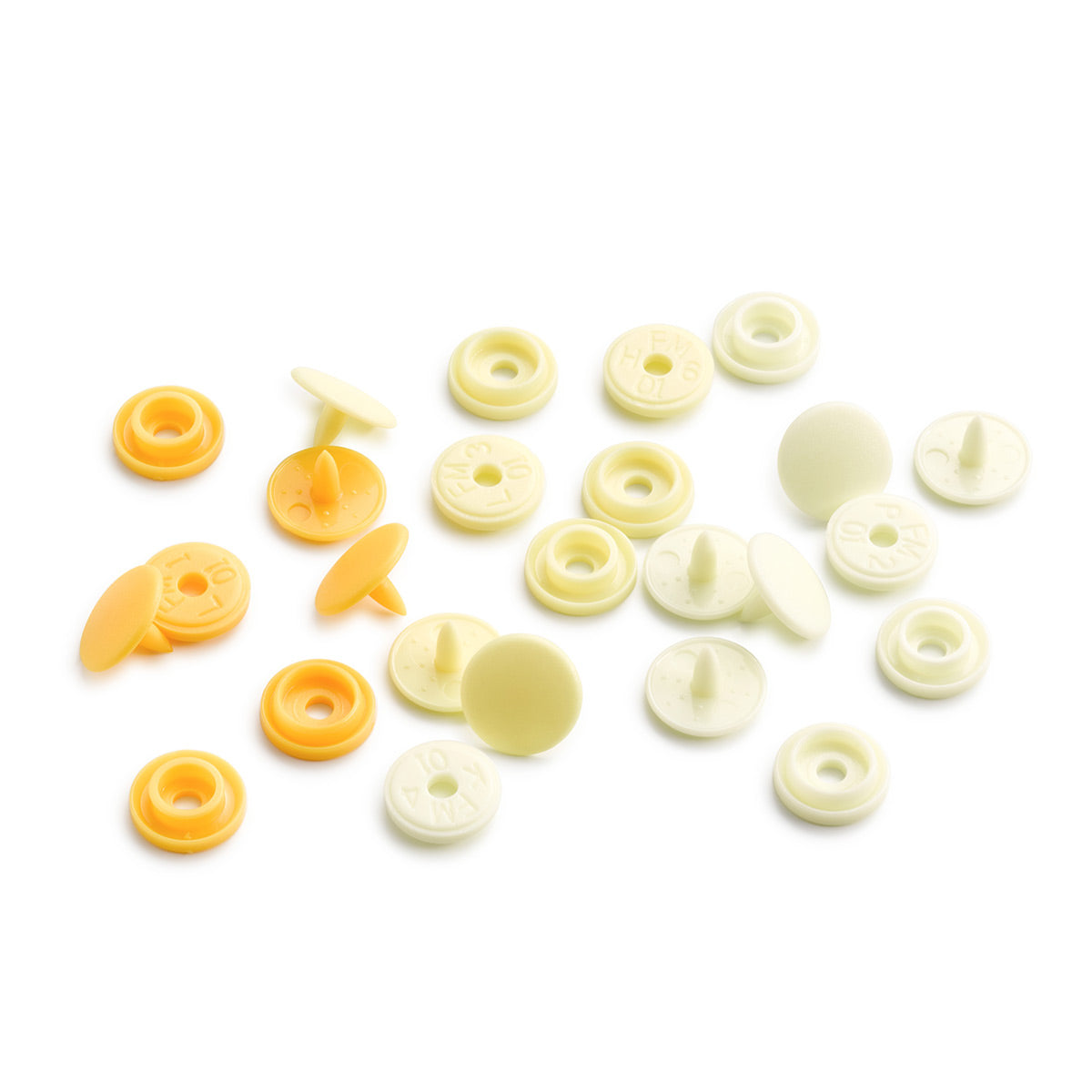 Set de 36 boutons pression Color Snaps Mini 9 mm - Camaïeu Jaune