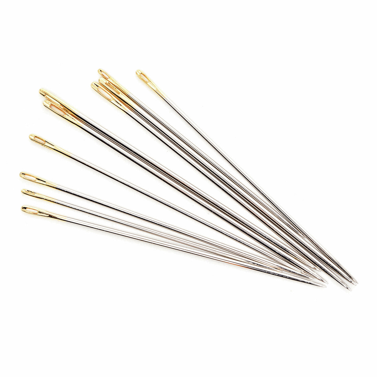 Glass tube of 10 premium long sewing needles