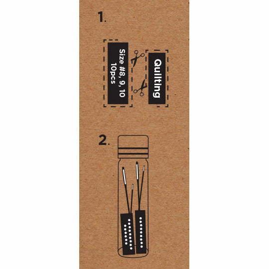 Tube en verre de 10 aiguilles à coudre quilting premium