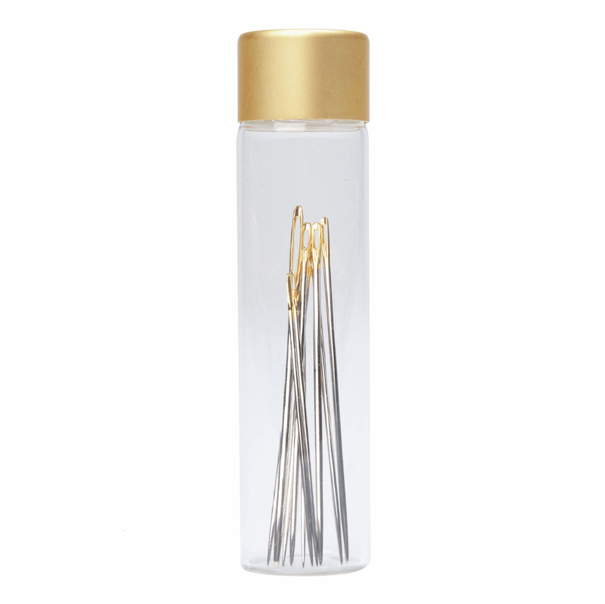 Glass tube of 10 premium sewing and embroidery needles