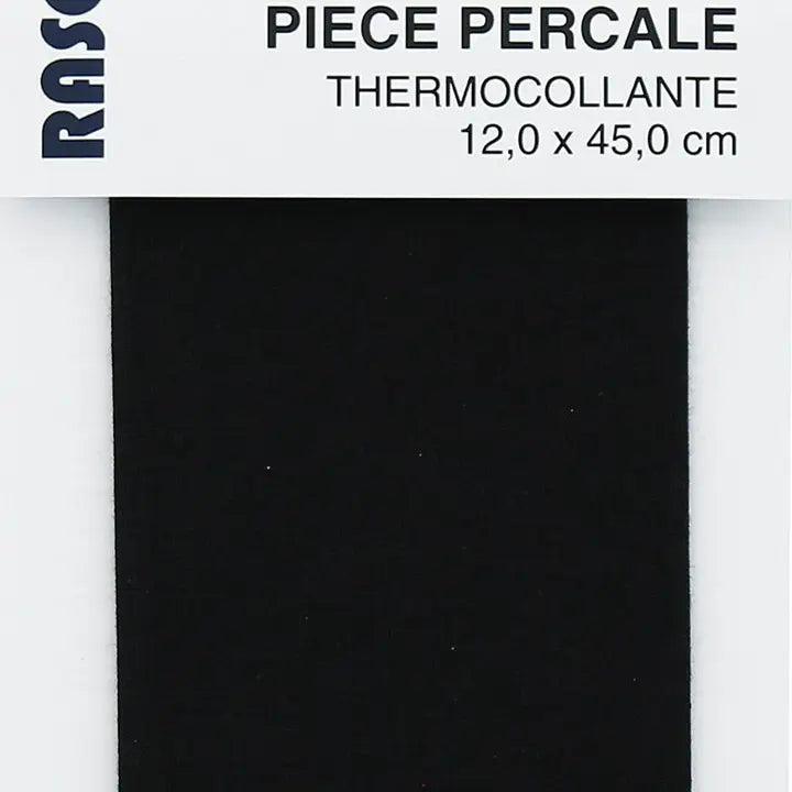 Percale thermocollante pour réparation - Noir