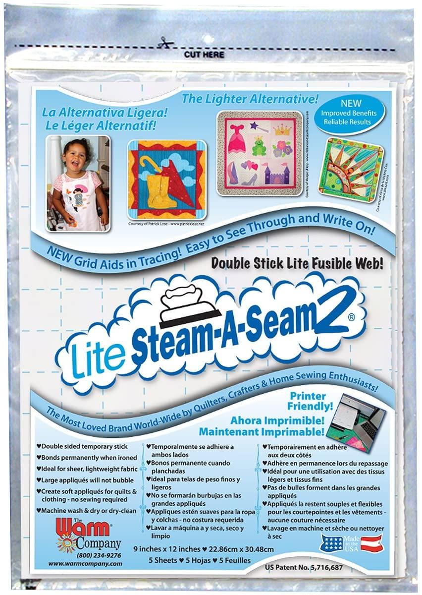 Set of 5 Thermocollant Double Face Lite Steam-A-Seam2 sheets