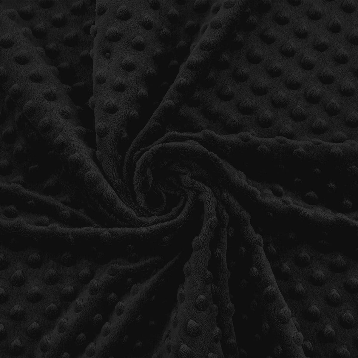 Tissu minky à pois premium - Noir