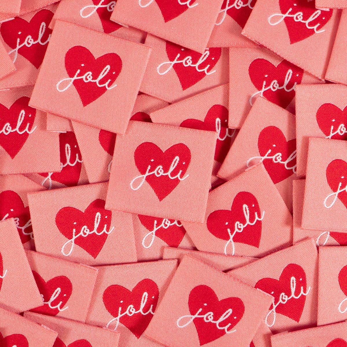 Set of 5 woven labels - Nice heart