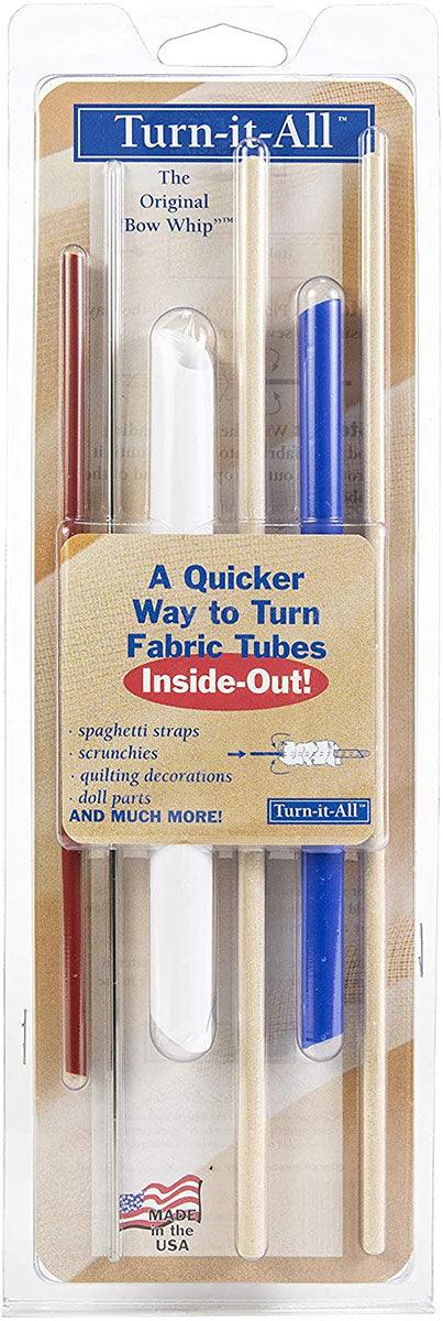 Tool to turn over a turn-it-all fabric tube