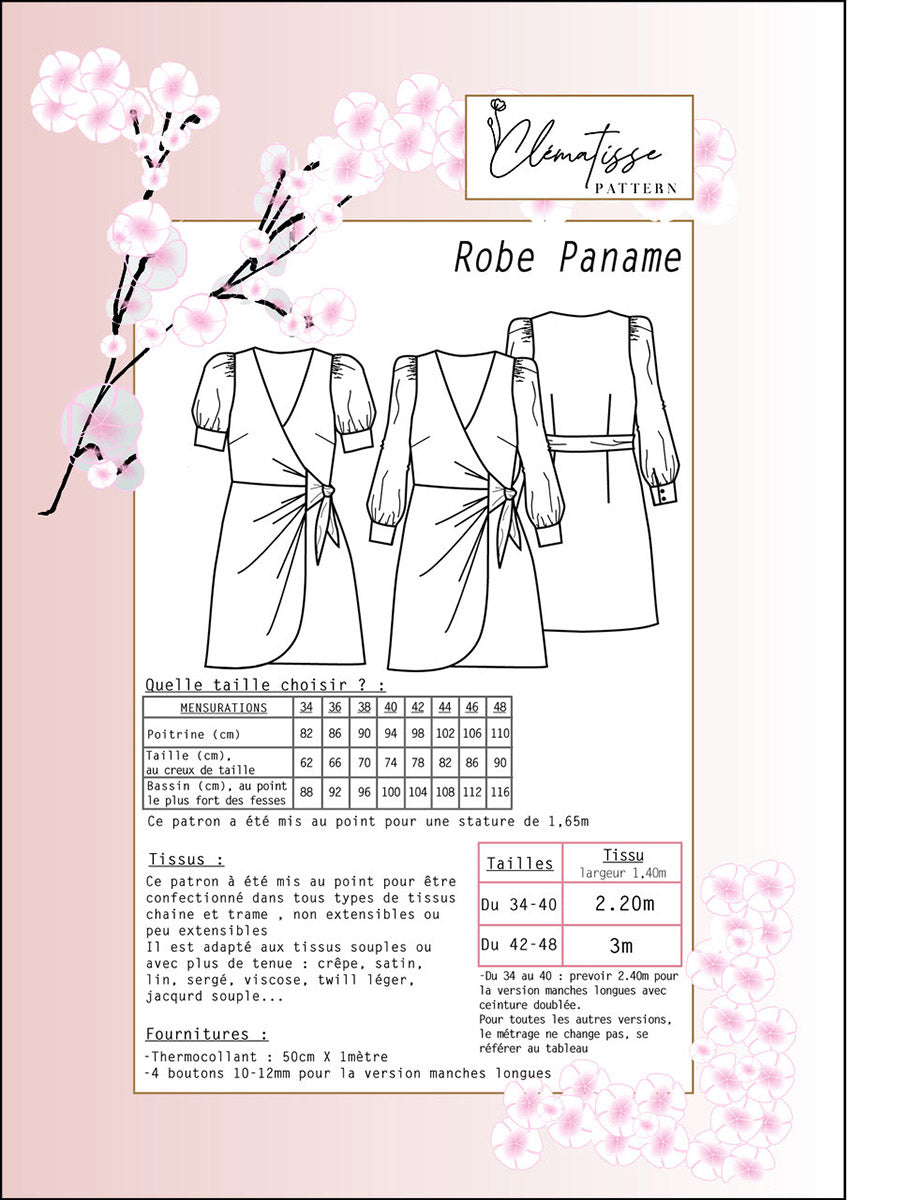 Paname dress pattern - Clématisse pattern