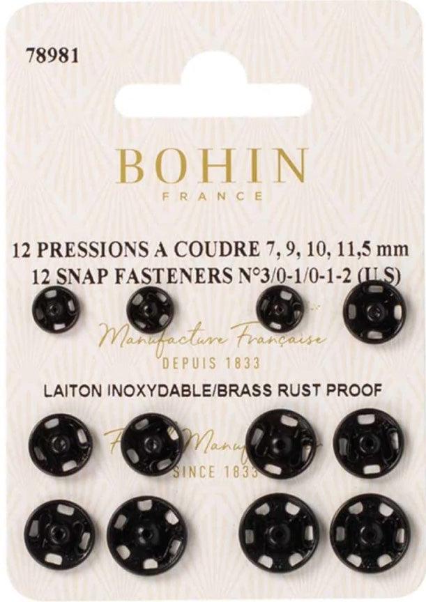 Assortment of sewing pressure 4 bohin - black sizes