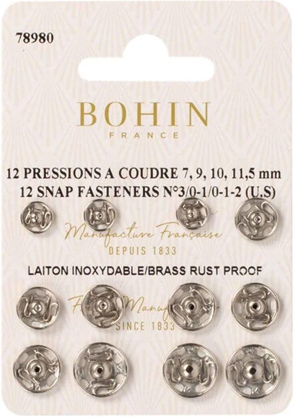 Assortment of sewing pressures 4 Bohin sizes - Silver