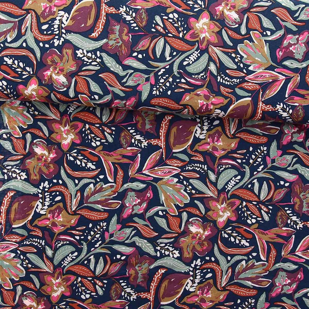 Fantasy viscose fabric - Suniva Night and Fauve