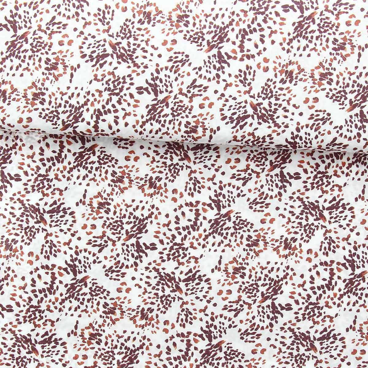 Fancy viscose fabric - broken white pistrello and plum