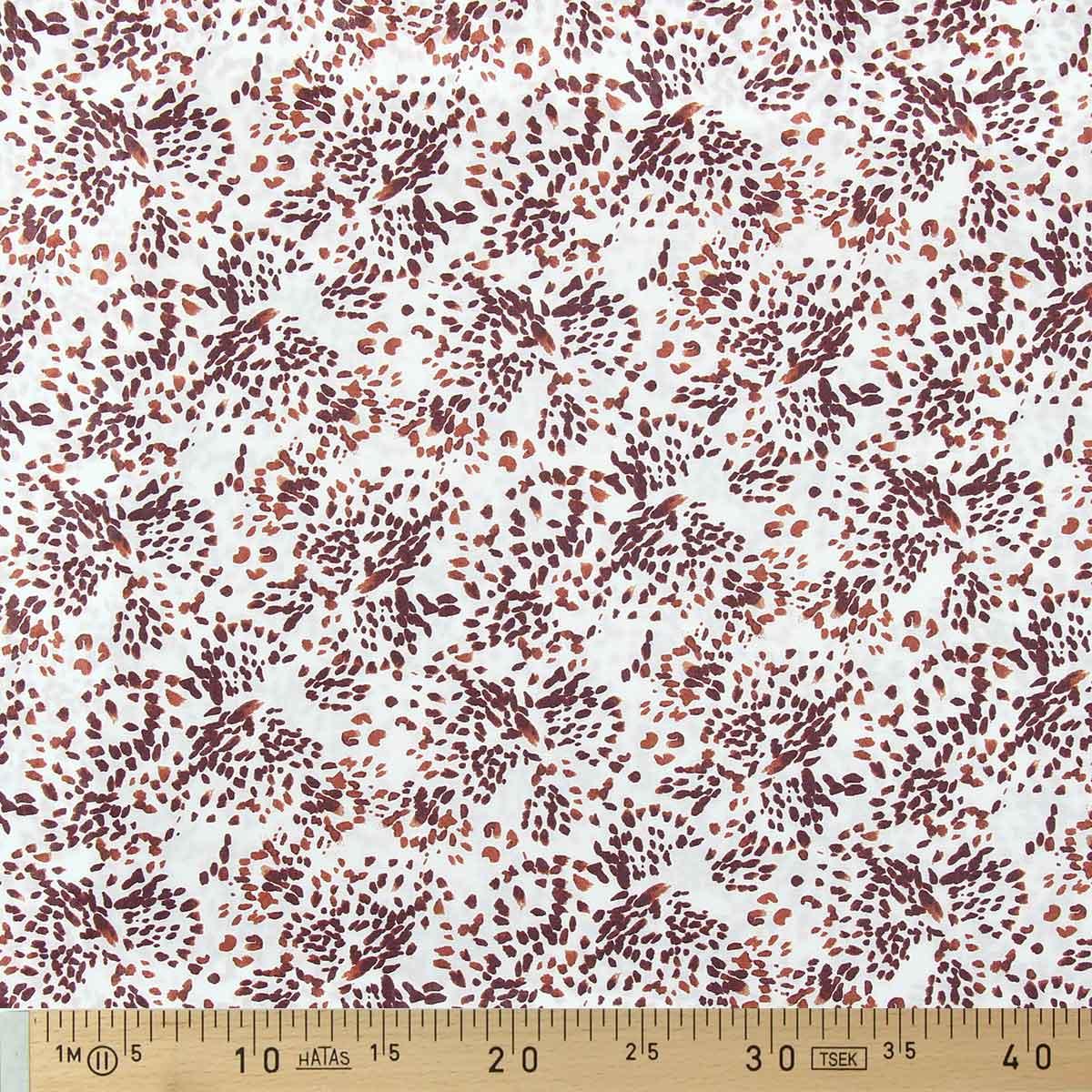 Fancy viscose fabric - broken white pistrello and plum