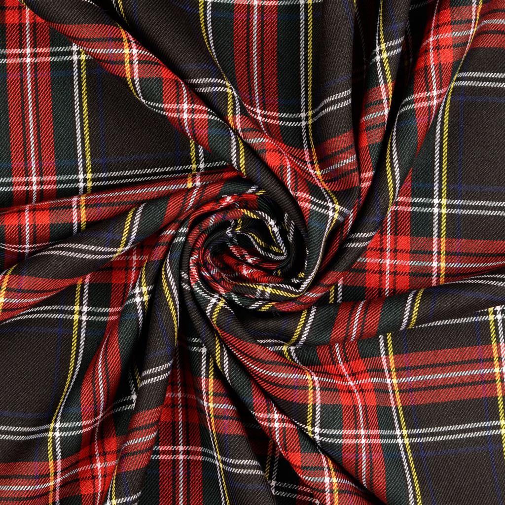 Scottish tartan fabrics - red and black