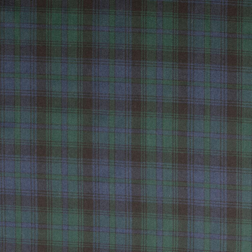 Tissus tartan écossais - Bleu foncé et vert