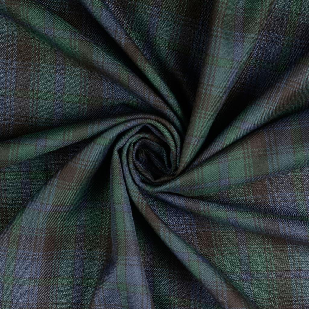 Tissus tartan écossais - Bleu foncé et vert