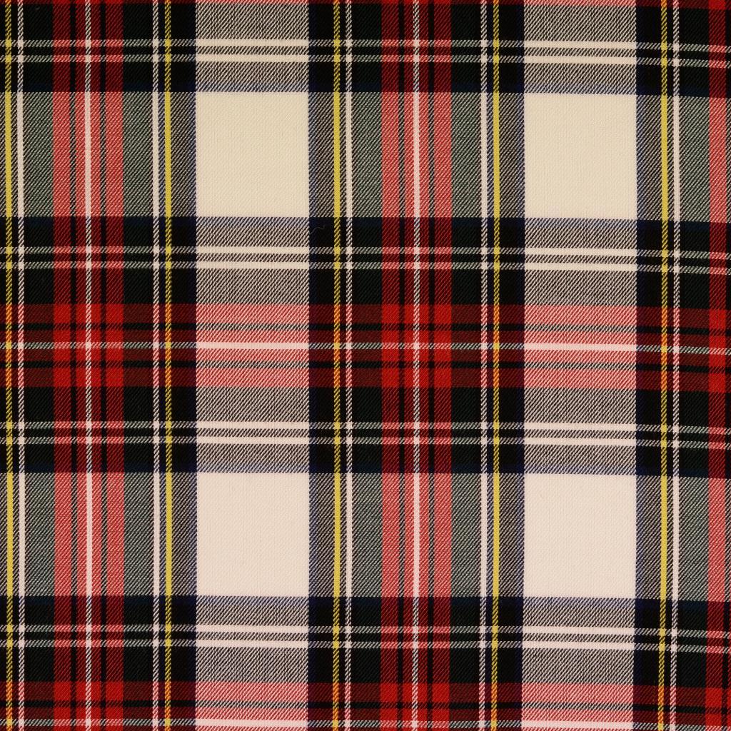 Scottish tartan fabrics - red and ecru