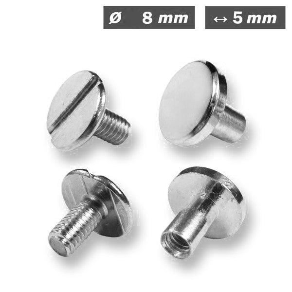 25 Chicago screws 8 mm x 5 mm - Silver