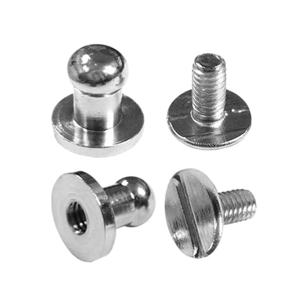 4 sets de boutons de col à vis - Argent