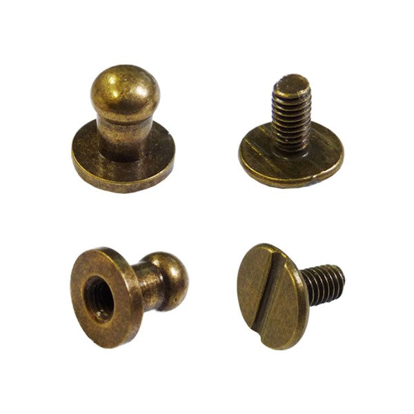 4 sets de boutons de col à vis - Bronze