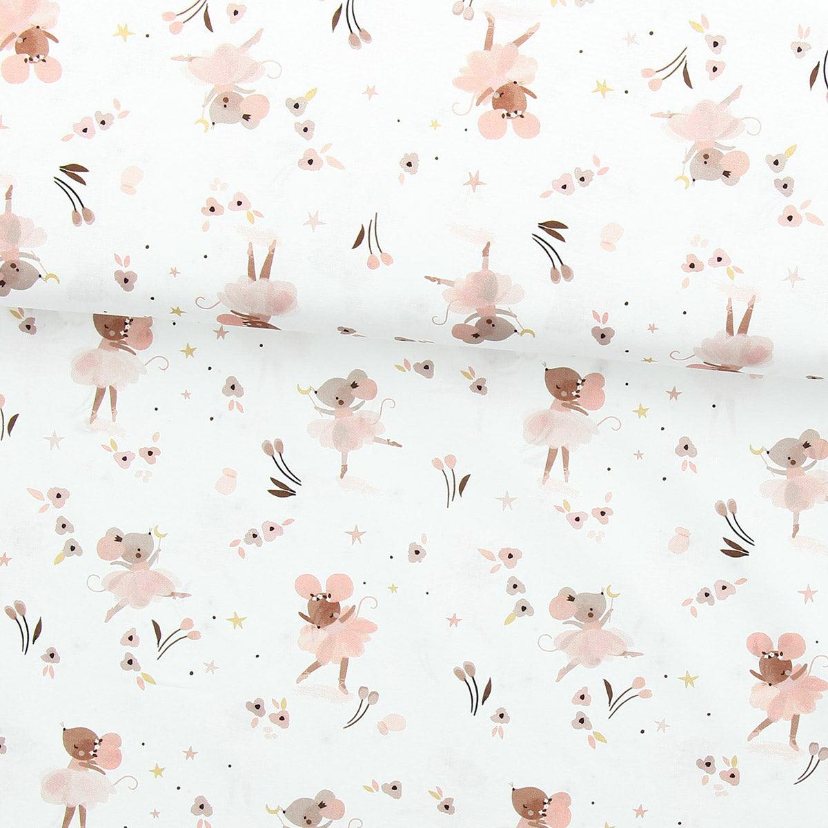 Cotton poplin fabric - White joséphine