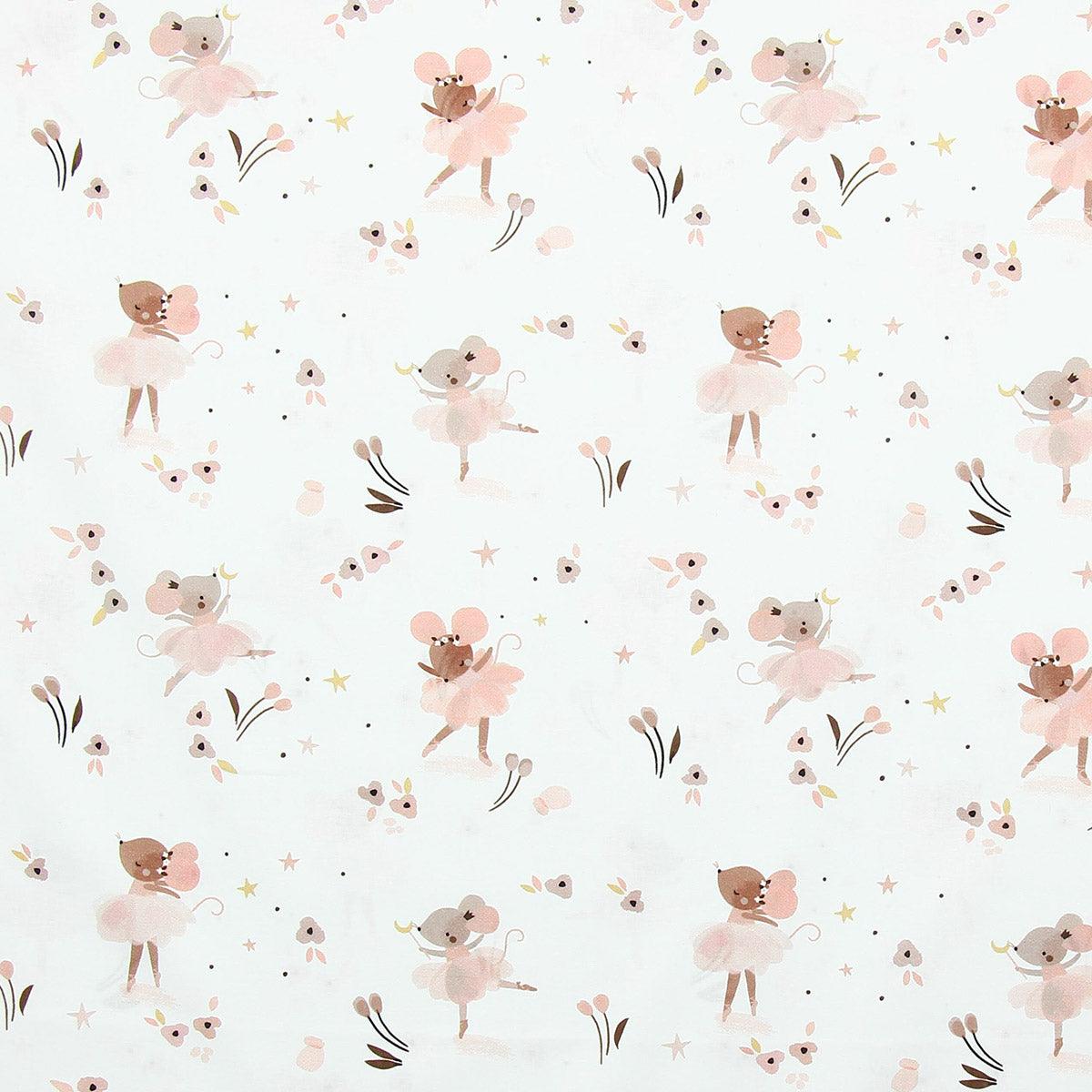 Cotton poplin fabric - White joséphine