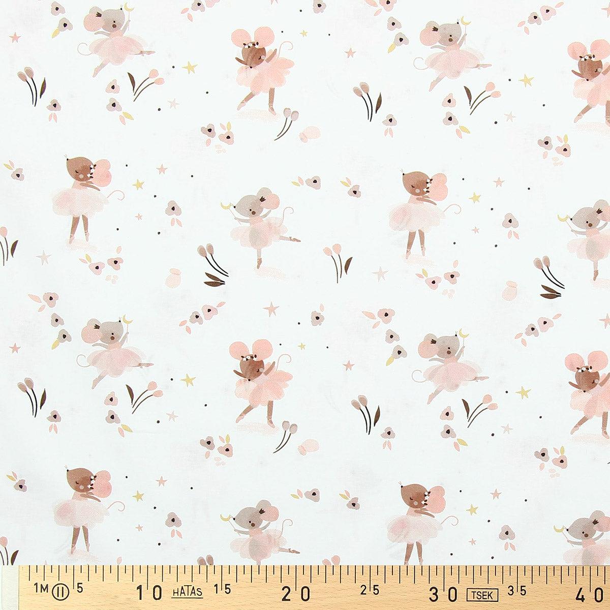 Cotton poplin fabric - White joséphine