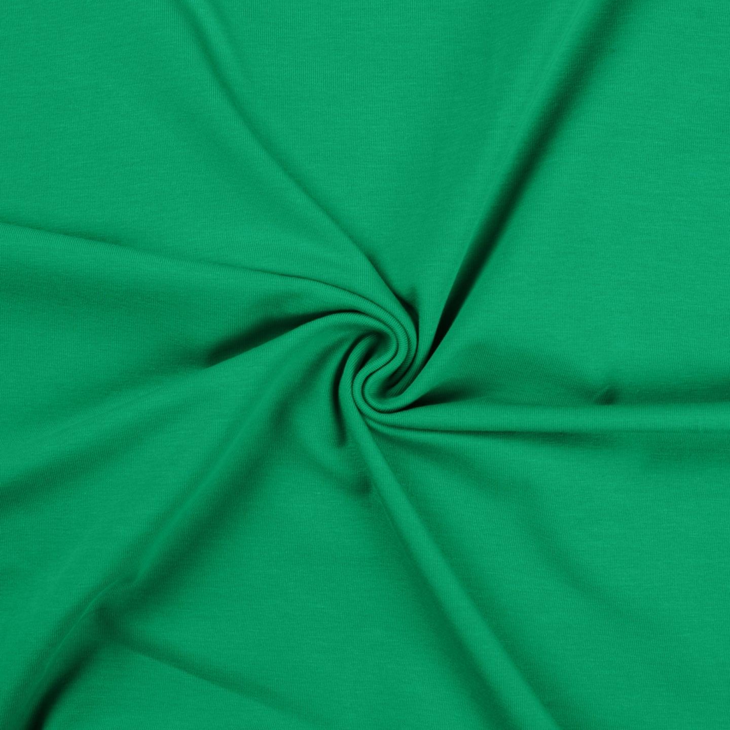 Tissu jersey coton - Vert herbe