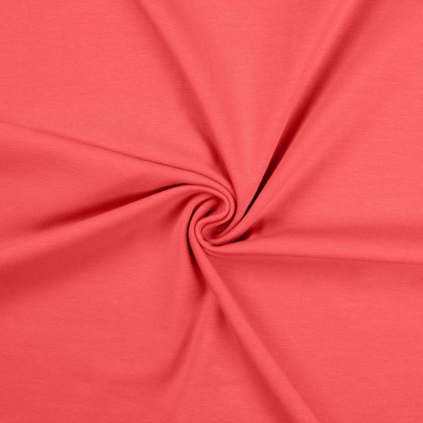 Tissu jersey coton - Corail