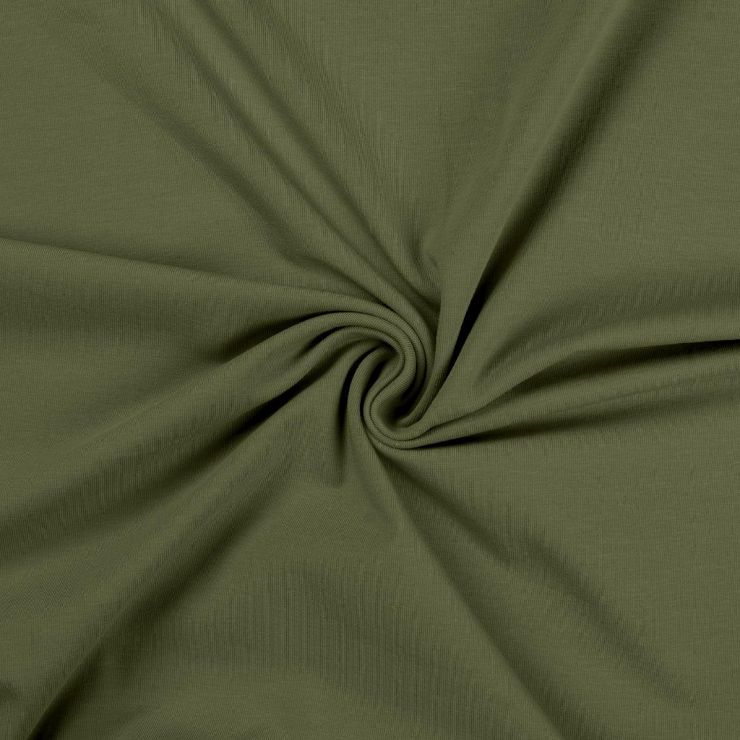 Cotton jersey fabric - khaki