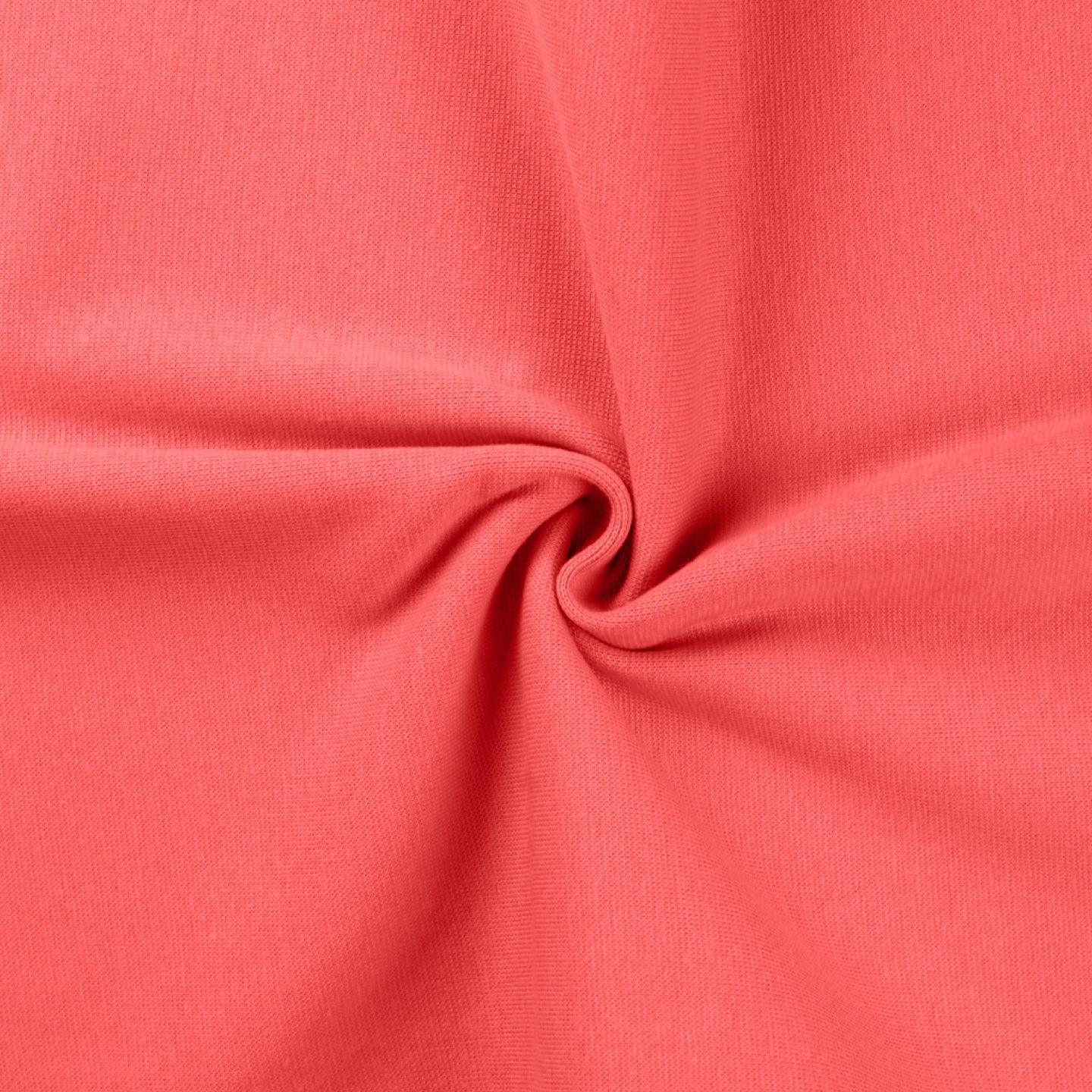 Jersey Fabric Bord Côte - Corail