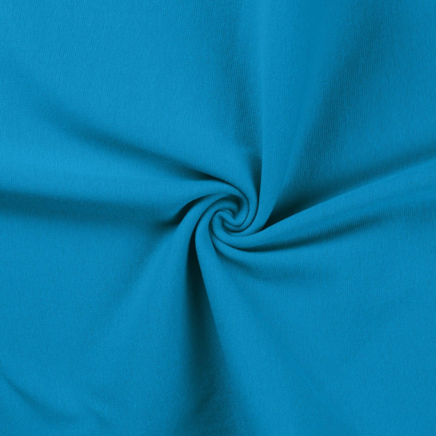 Jersey fabric ribbed - turquoise