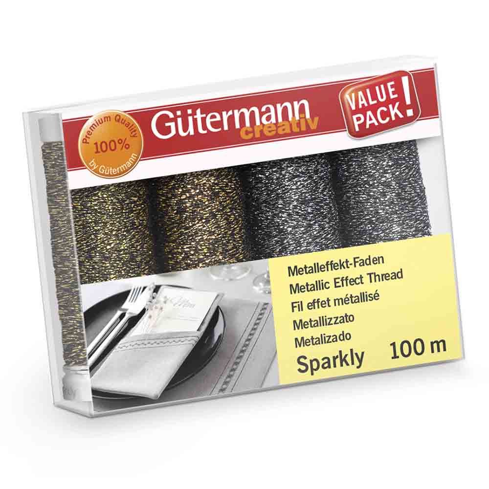 Set of 4 sons to sew Gütermann sparkly - gold and silver